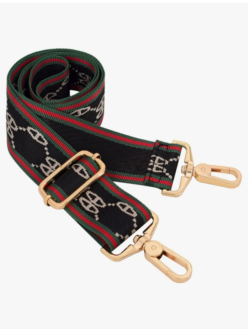 2 Left! Stylish Black and Green Replacement Bag Strap
